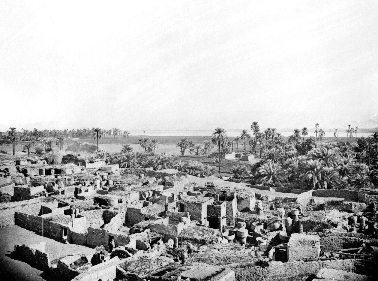 Vesnice v Karnaku, Núbie, Egypt, 1887 od Georges Henri Bechard