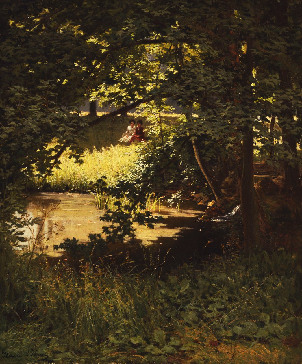 Letní den u řeky (olej na plátně) od Henri Biva