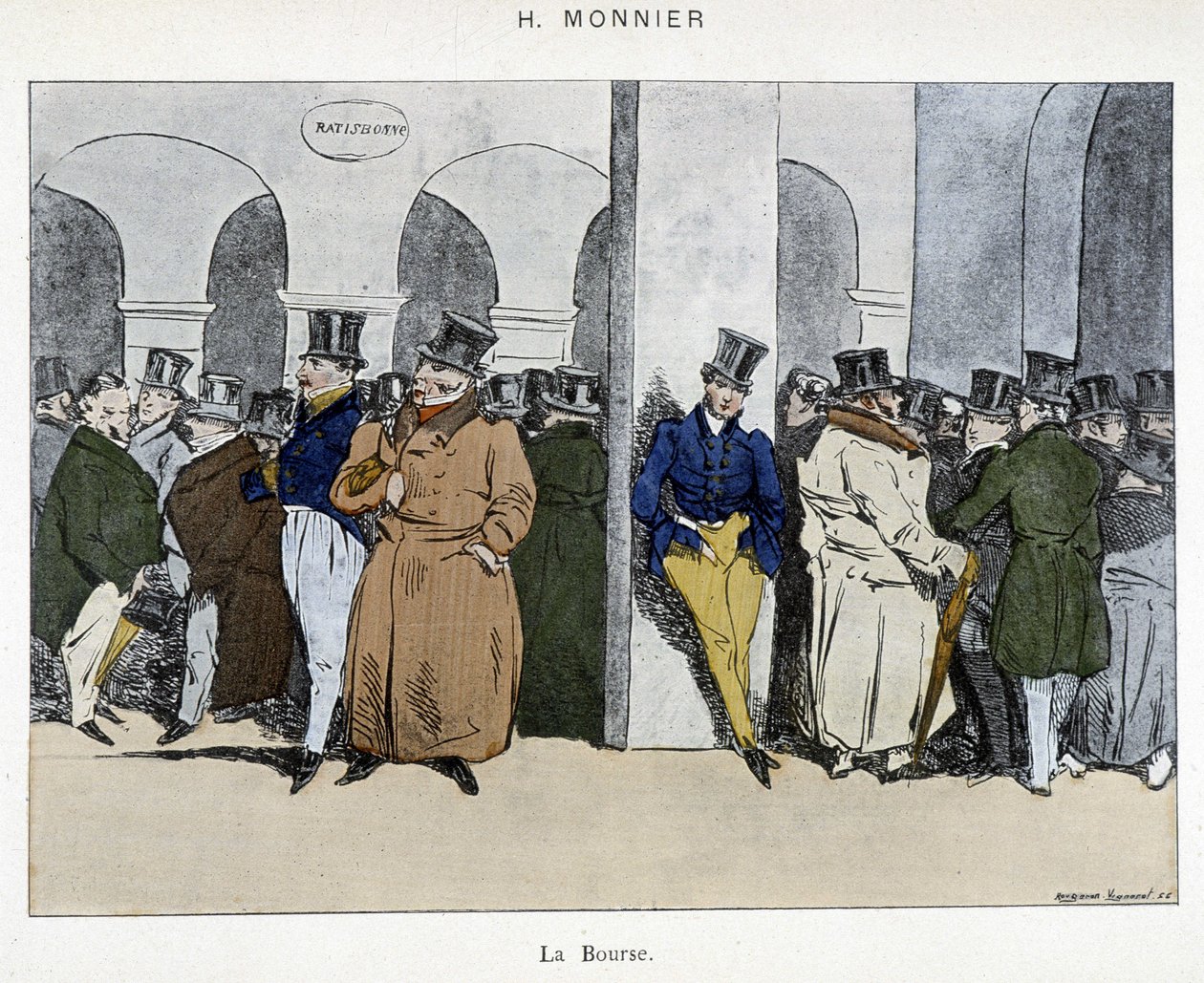 Obchodníci pařížské burzy - kresba Henri Monnier, počátek 19. století od Henri Bonaventure Monnier