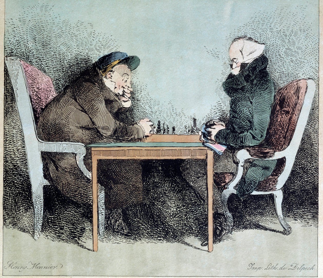 Rytina šachistů od Henryho Monniera (1805-1877) od Henri Bonaventure Monnier