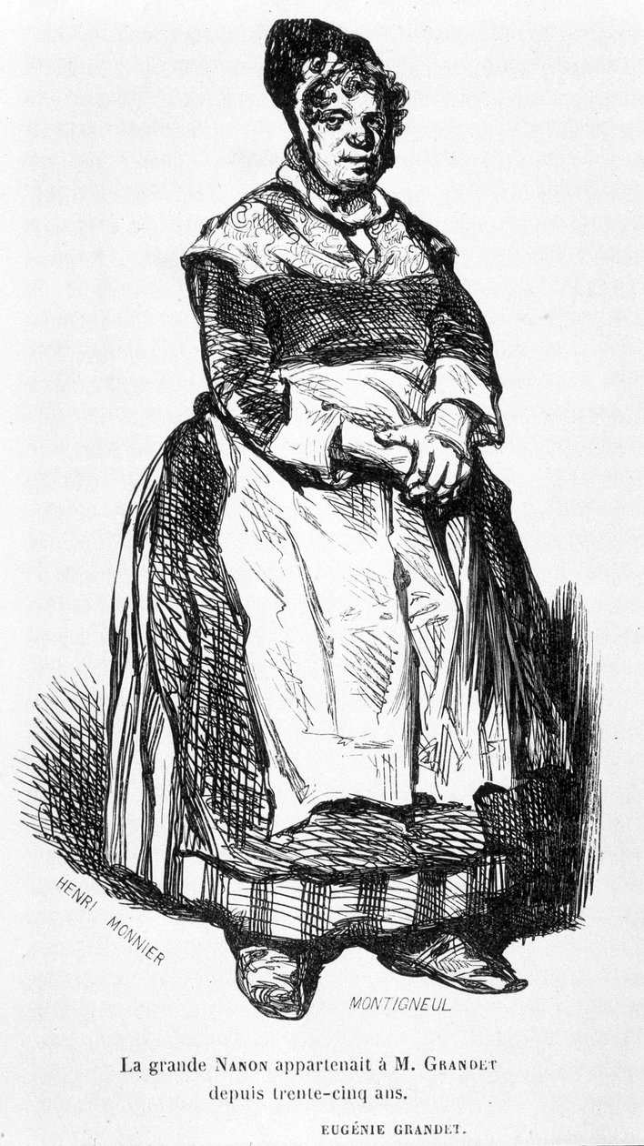 Velký Nanon - v „Eugénie Grandet“, nemocný. od Henriho Monniera, původní vyd. 1843 od Henri Bonaventure Monnier