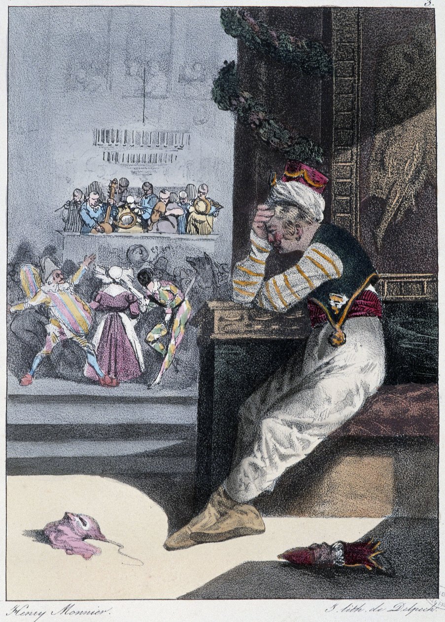 Le Carnival: „“Každý si najde své potěšení tam, kde ho najde““ – v „“Les pastemps““ od Henriho Monniera, ed. Delpech, Paříž od Henri Bonaventure Monnier