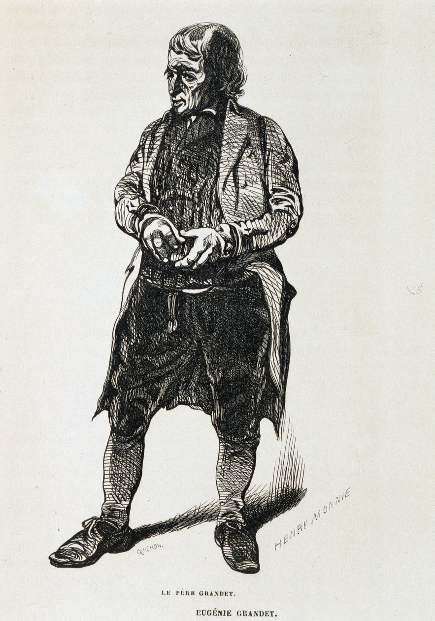 Otec Grandet - v “”Eugénie Grandet”” od Balzaca, ill. Henri Monnier, původní vydání z roku 1843 od Henri Bonaventure Monnier