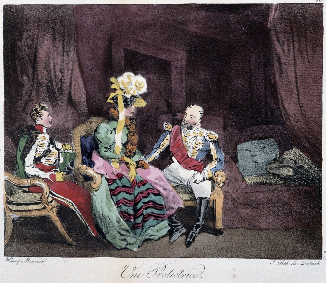 A Protector - in “” Parisian Sketches” od Henriho Monniera, ed. Delpech, Paříž od Henri Bonaventure Monnier