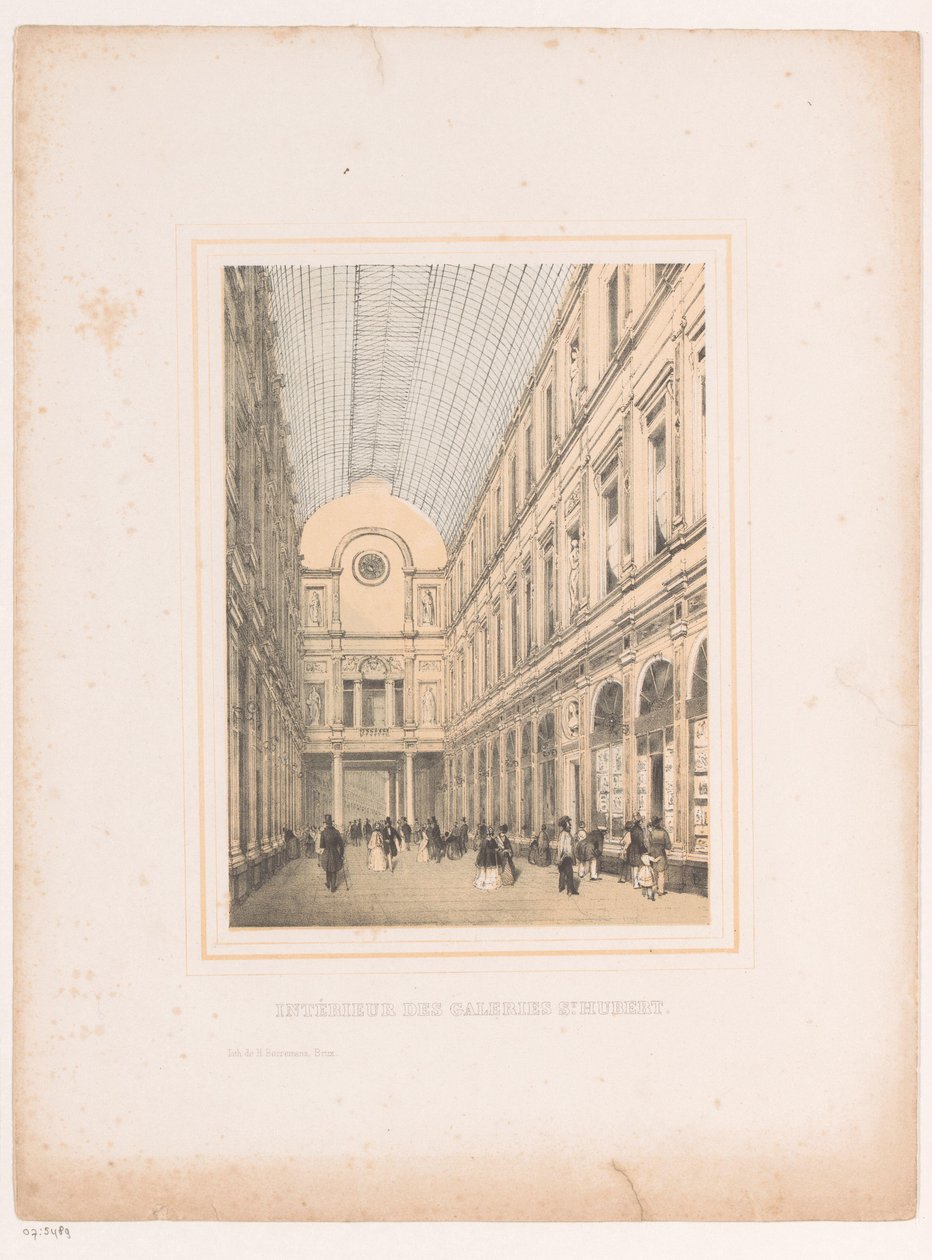 Interiér královských galerií Saint-Hubert v Bruselu Intérieur des galeries St. Hubert (název na objektu) od Henri Borremans (attributed to)
