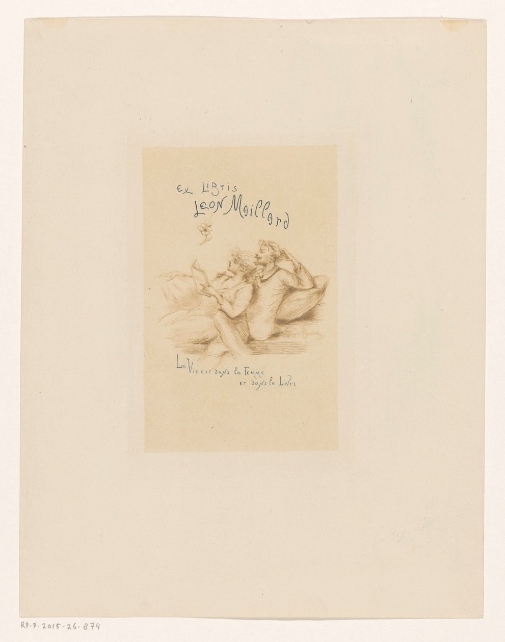 Ex libris van Leon Maillard Ex libris Leon Maillard (název na objektu) od Henri Boutet