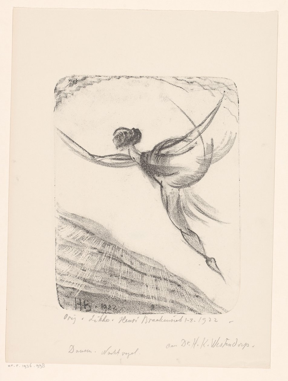Tančit. Noční pták (původní název na objektu) od Henri Braakensiek (signed by artist)