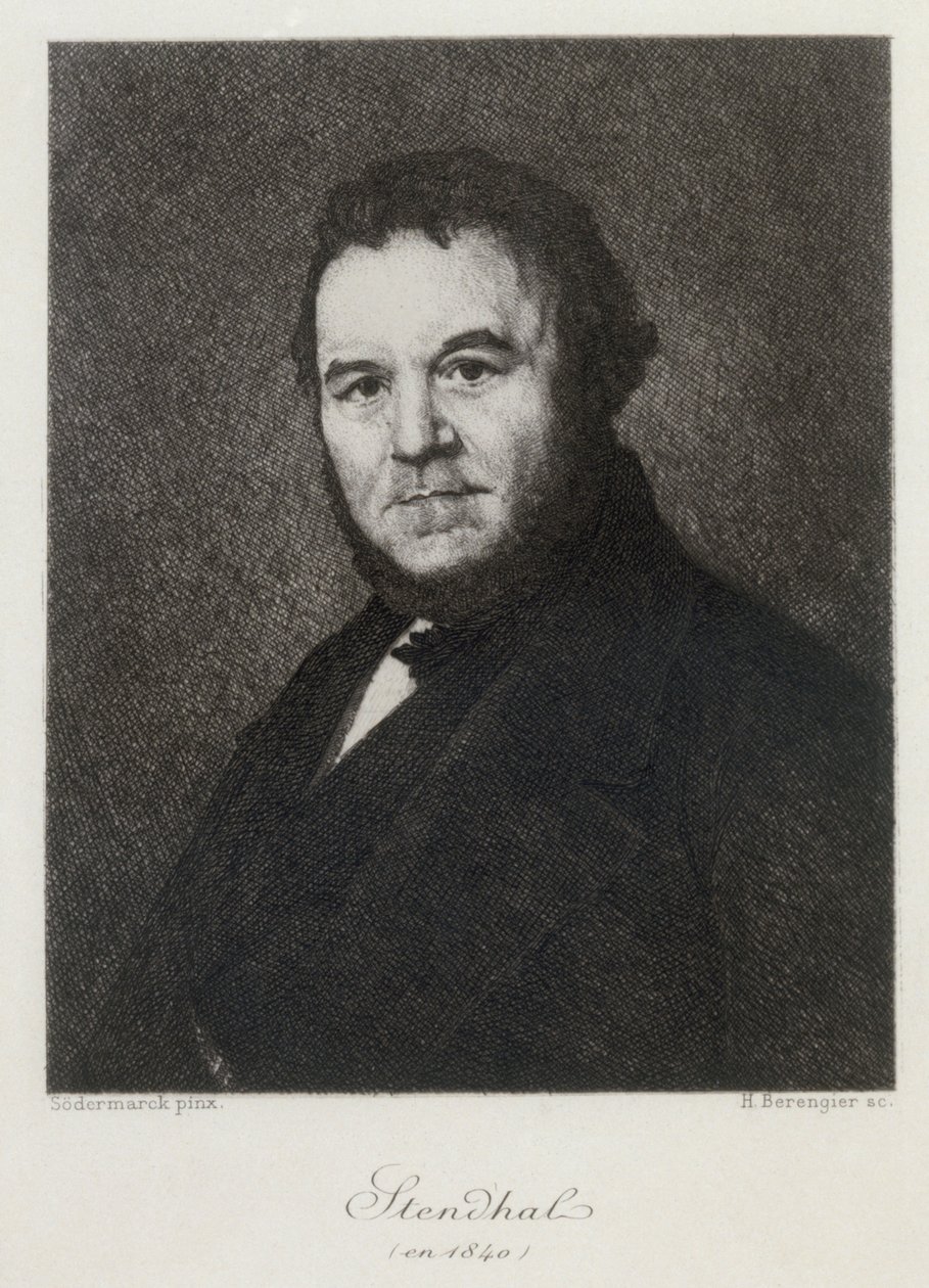 Portrét Marie-Henri Beyle, tento Stendhal 1783-1842 v roce 1840. od Henri Bérengier