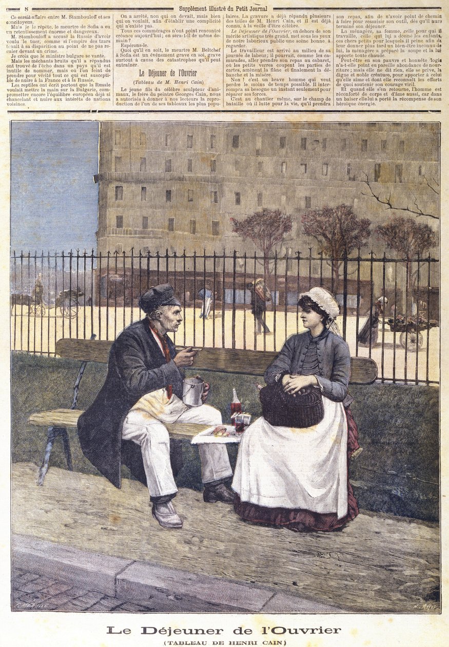 The Workers Lunch, z Le Petit Journal, 1891 od Henri Cain