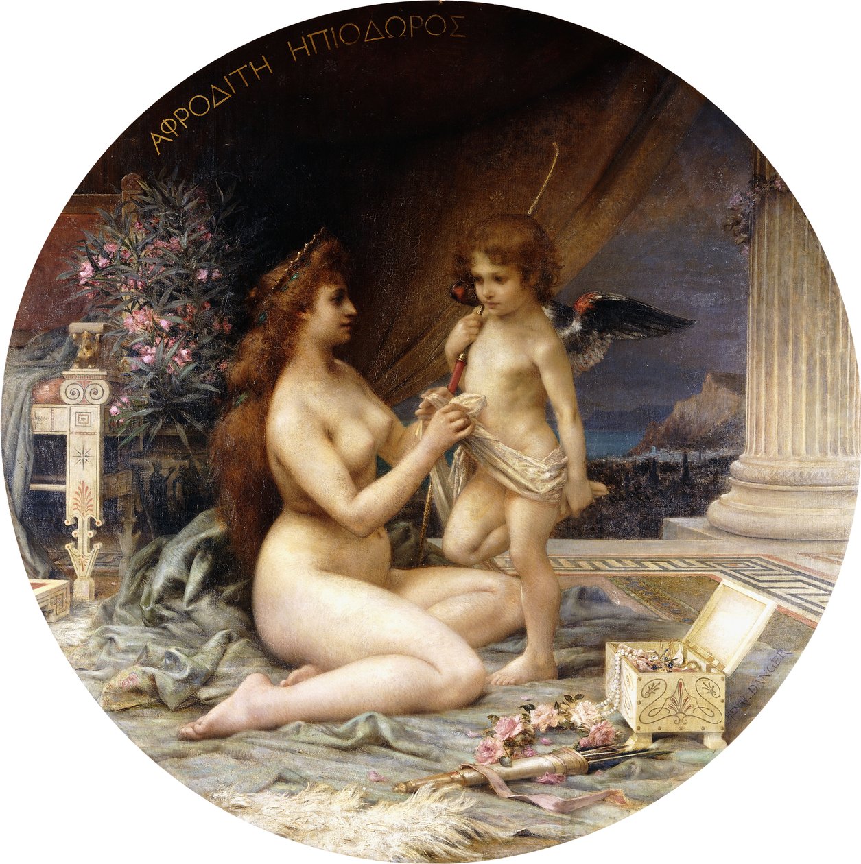 Afrodita a Eros (olej na plátně) od Henri Camille Danger