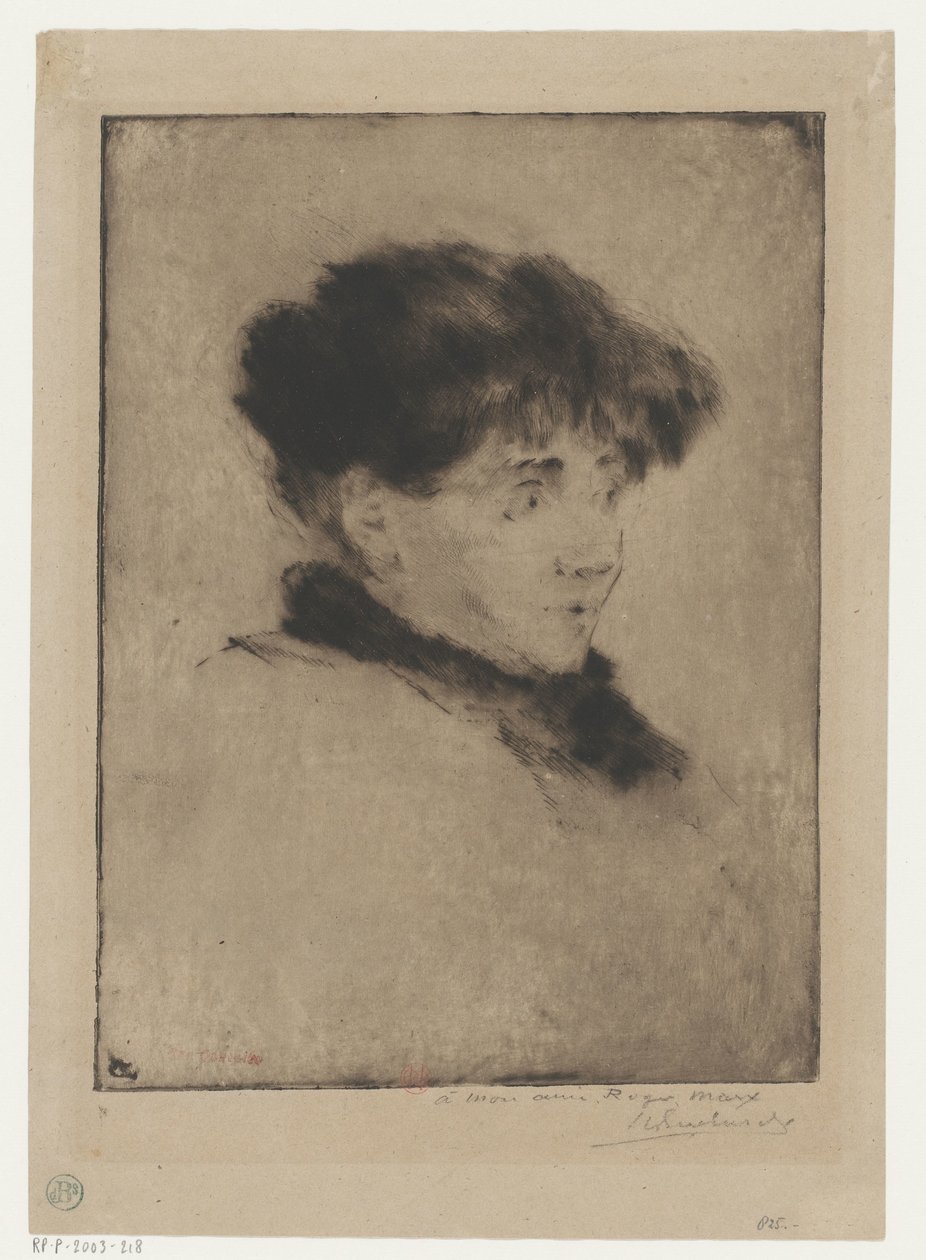 Portrét Evy Gonzalès od Henri Charles Guérard (signed by artist)