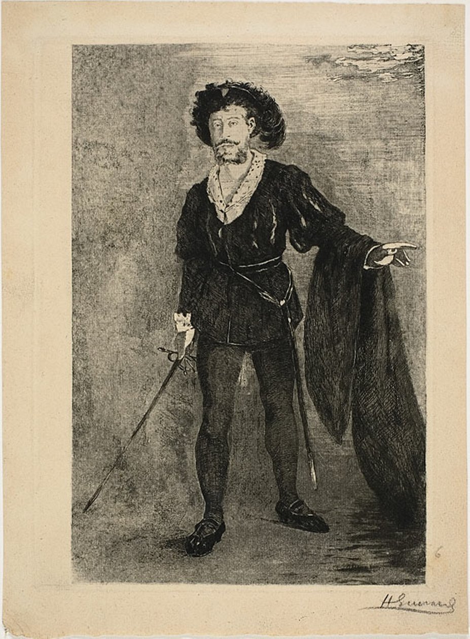 Faure v roli Hamleta od Henri Charles Guérard
