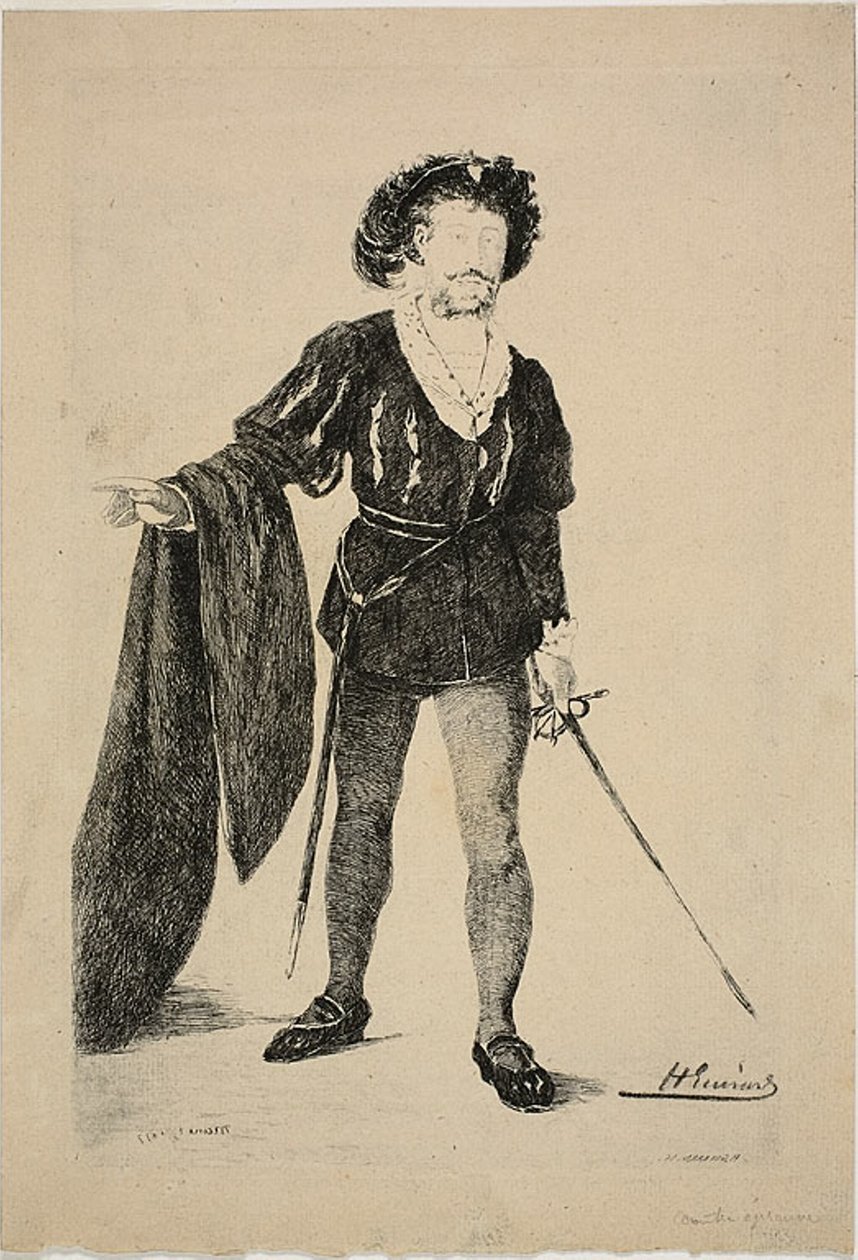 Faure v roli Hamleta od Henri Charles Guérard