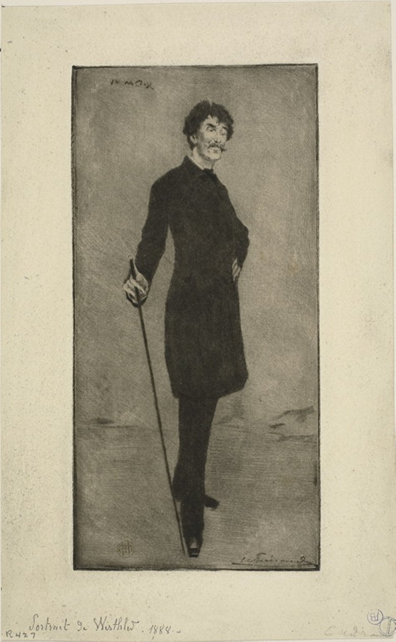 Portrét Whistlera od Henri Charles Guérard
