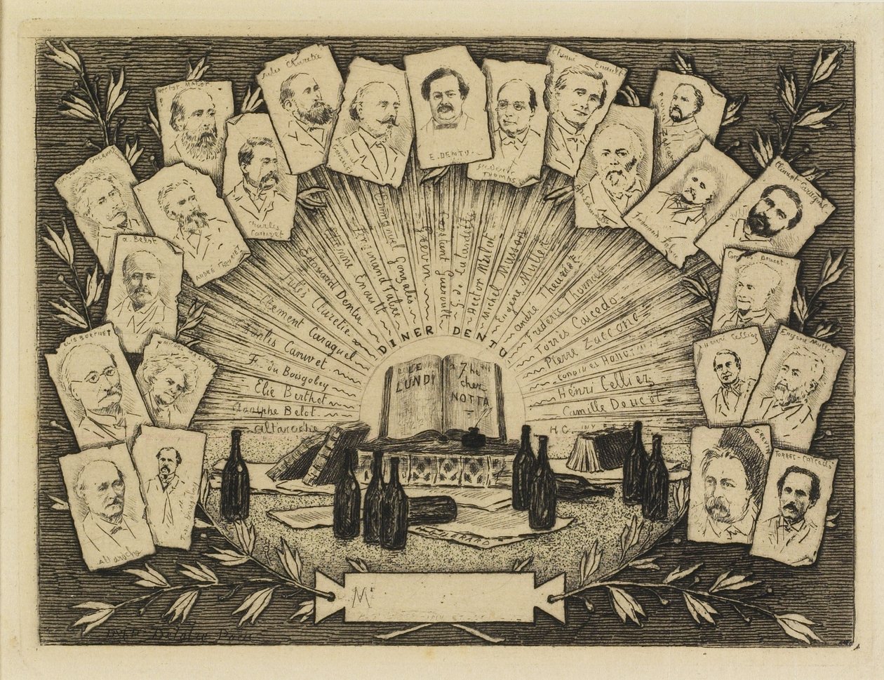 Dvacet dva portrétů, 1881 (lept, suchá jehla) od Henri Charles Guérard