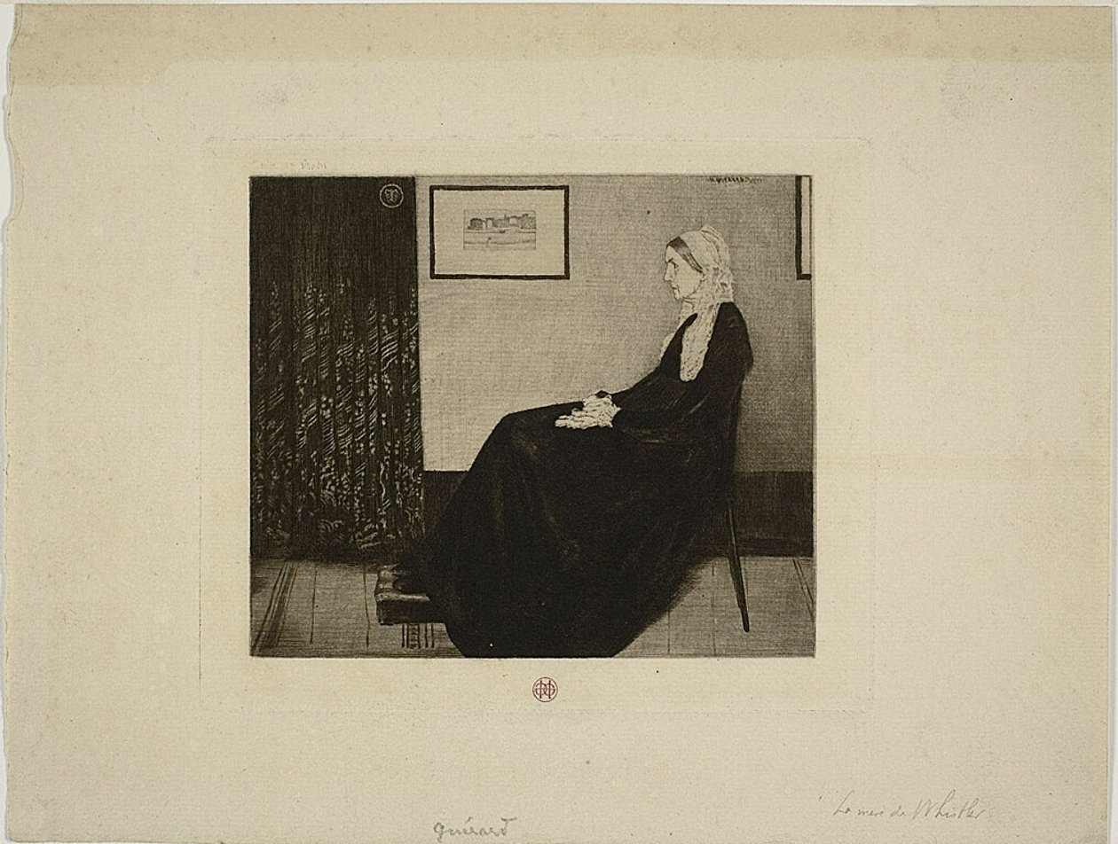 Whistlerova matka, podle Whistlera od Henri Charles Guérard