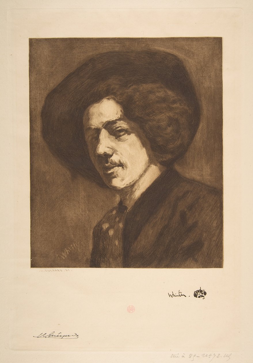 Whistlers Portrait of Himself, 1888. od Henri Charles Guérard