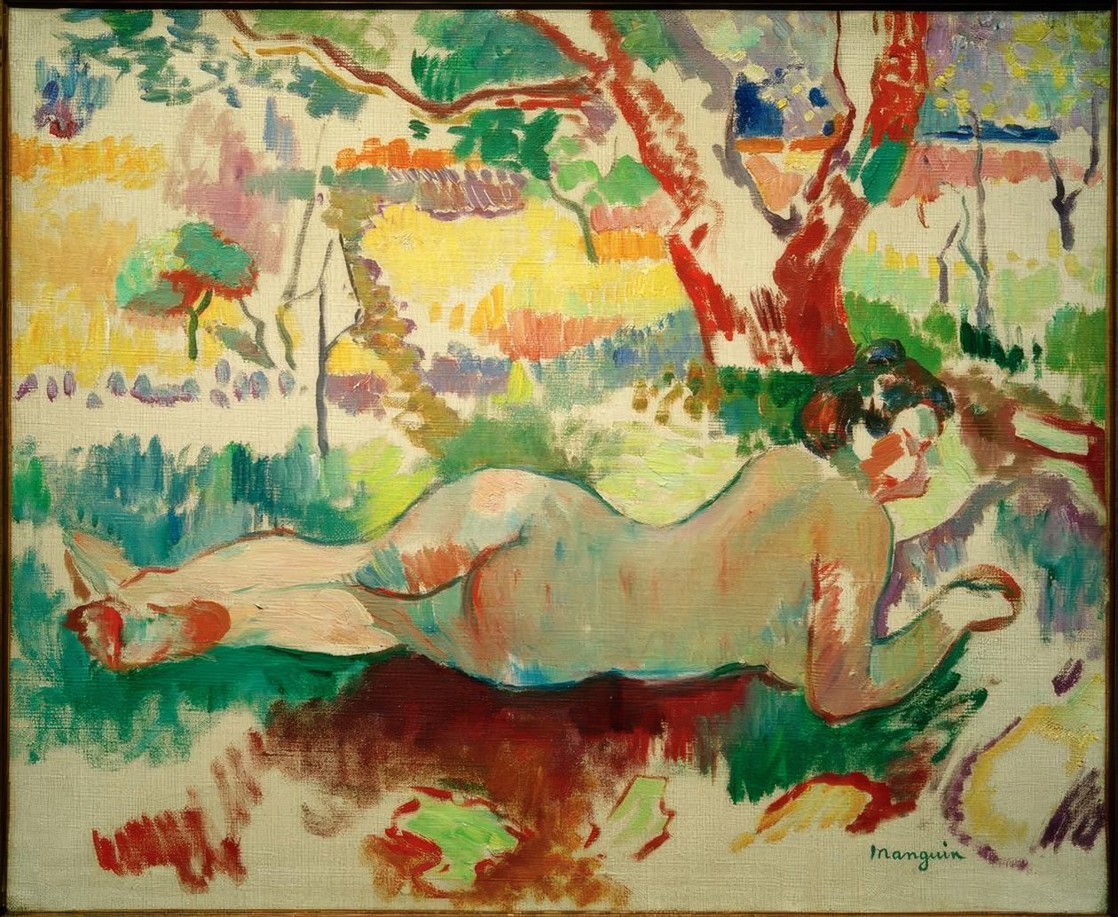Reverzní studie, Akt pod stromy, Villa Demière od Henri Charles Manguin