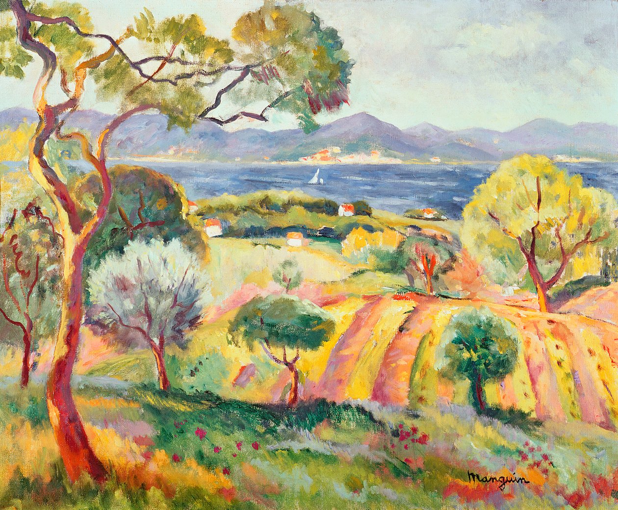 Záliv St. Tropez, kolem roku 1918 (olej na plátně) od Henri Charles Manguin