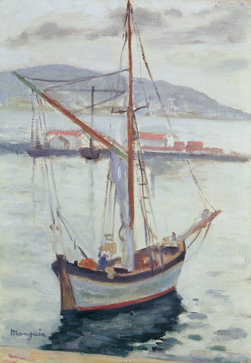 Jachty v Saint Tropez (olej na plátně) od Henri Charles Manguin