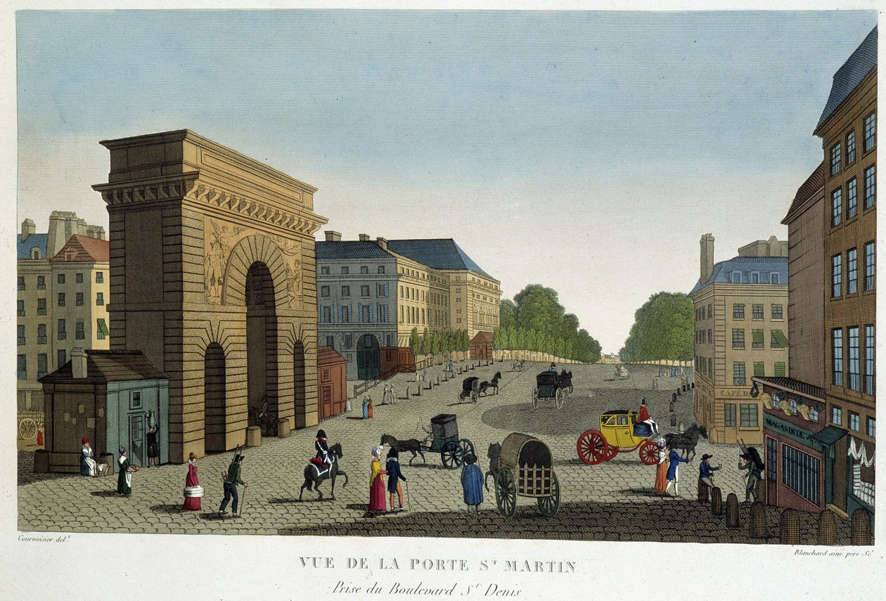 Pohled na Porte St Martin - v „Výhledech na Paříž““ od Courvoisiera od Henri Courvoisier Voisin