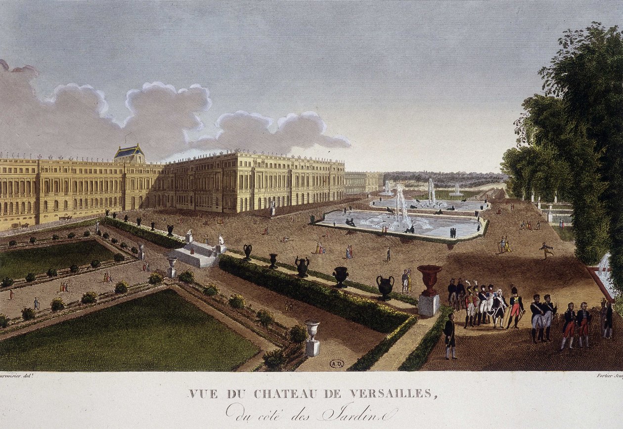 Zámek Versailles na straně zahrad - v „Výhledech na Paříž““ od Courvoisiera od Henri Courvoisier Voisin
