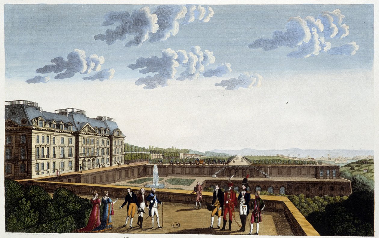 Château de Meudon, cca 1820 – v „“ Pohledech na Paříž ““ od Courvoisiera od Henri Courvoisier Voisin
