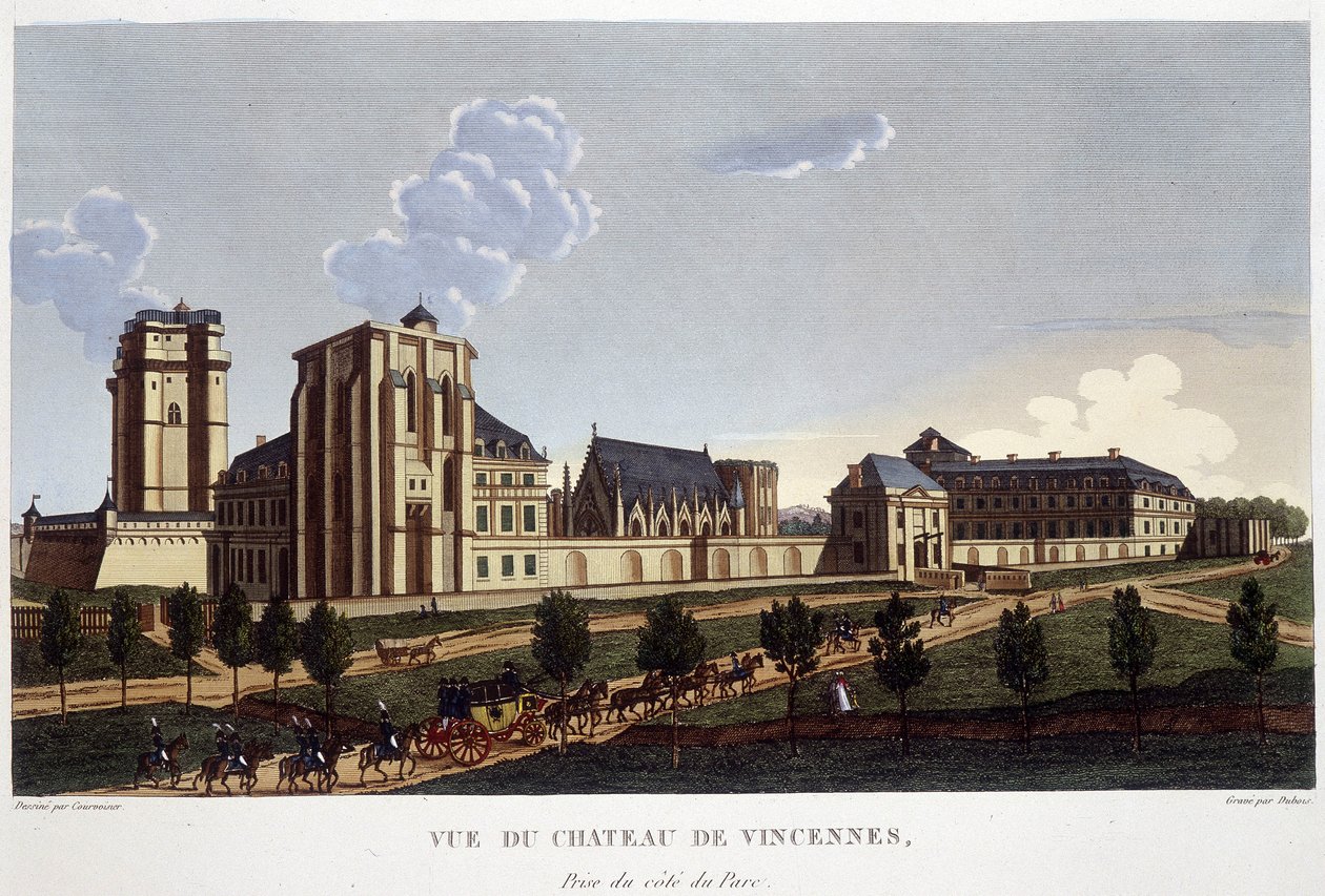 Château de Vincennes, kolem roku 1820 – v „Výhledech na Paříž““ od Courvoisiera od Henri Courvoisier Voisin