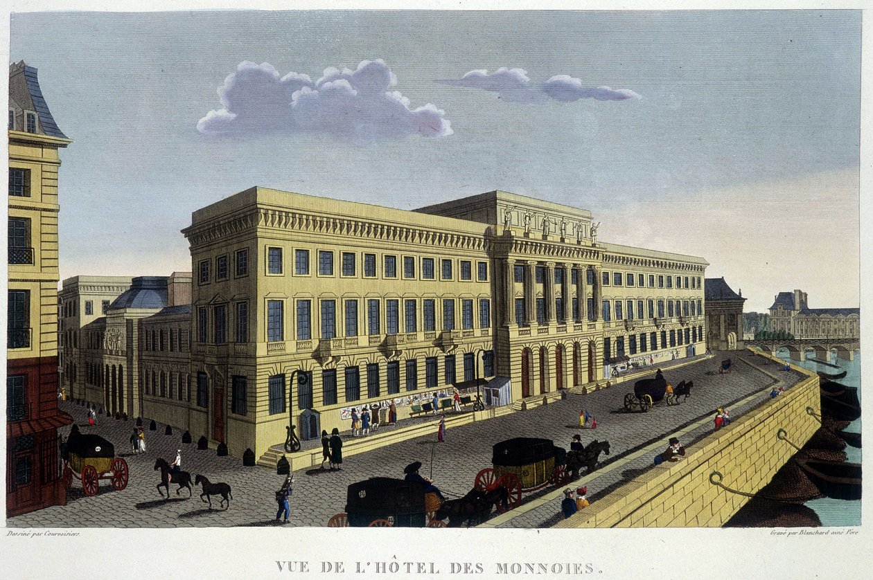 Hôtel des Monnins, kolem roku 1820 v „Výhledech na Paříž““ od Courvoisier 1827 od Henri Courvoisier Voisin