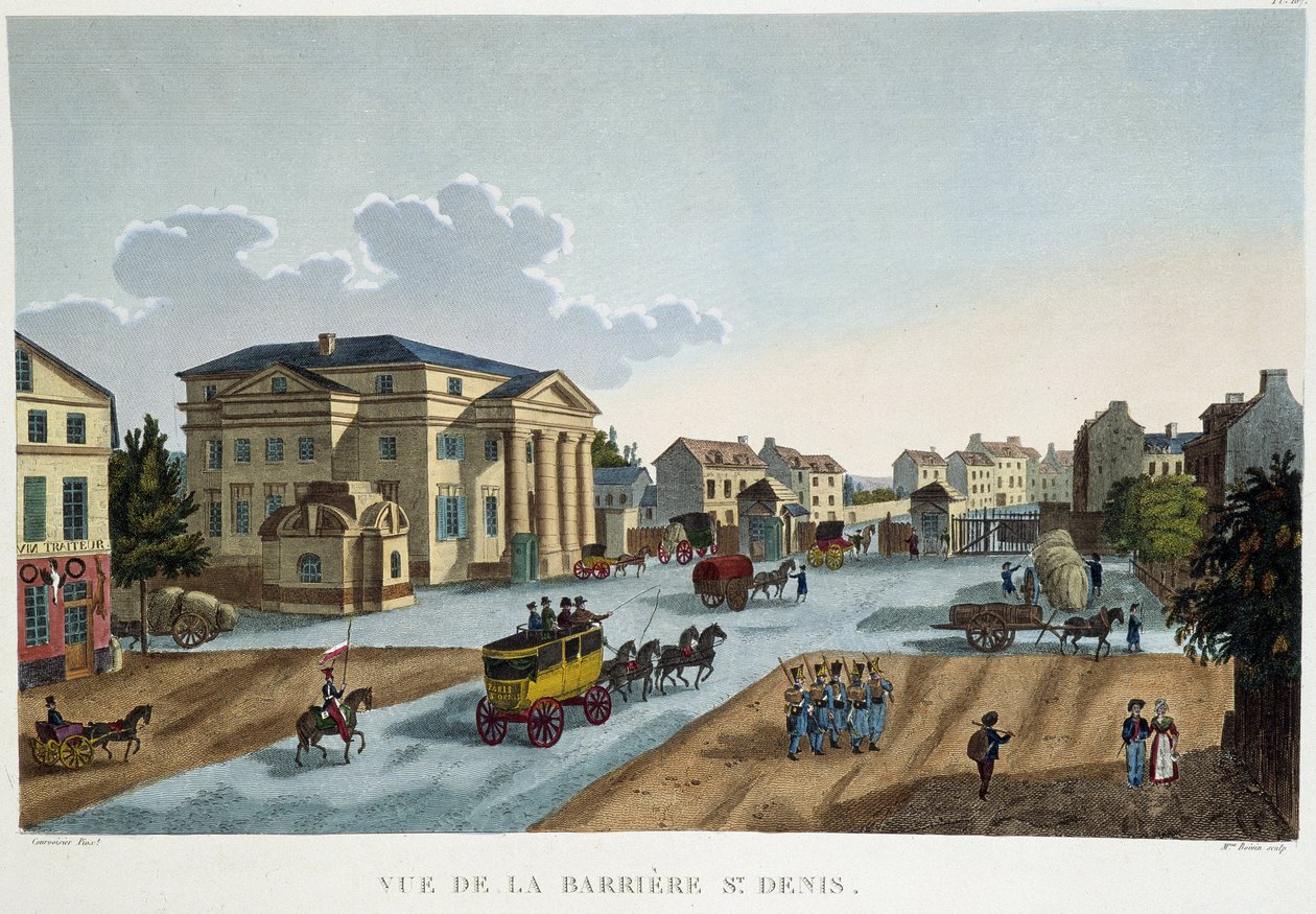 La barrier Saint-Denis, kolem roku 1827 - in "Vues de Paris" by Courvoisier od Henri Courvoisier Voisin