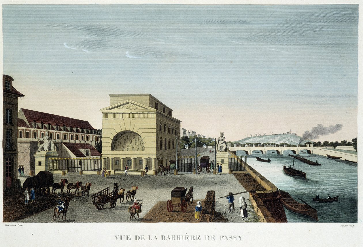 Bariéra Passy, ​​kolem roku 1820 v „Výhledech na Paříž““ od Courvoisiera od Henri Courvoisier Voisin