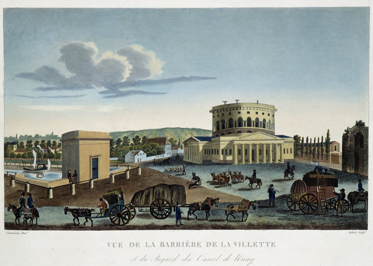 Bariéra La Villette, kolem roku 1820 - v knize "Vues de Paris" od Courvoisiera od Henri Courvoisier Voisin