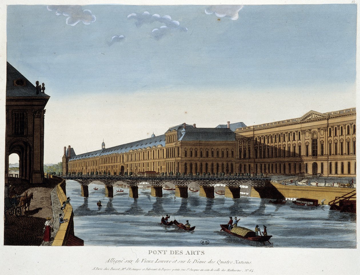 Pont des Arts a starý Louvre – v „Paris by Courvoisier““ od Henri Courvoisier Voisin