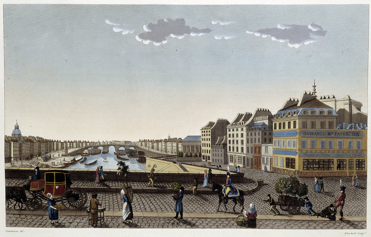 Paříž, most Notre-Dame - v „Výhledech na Paříž“ od Courvoisiera od Henri Courvoisier Voisin