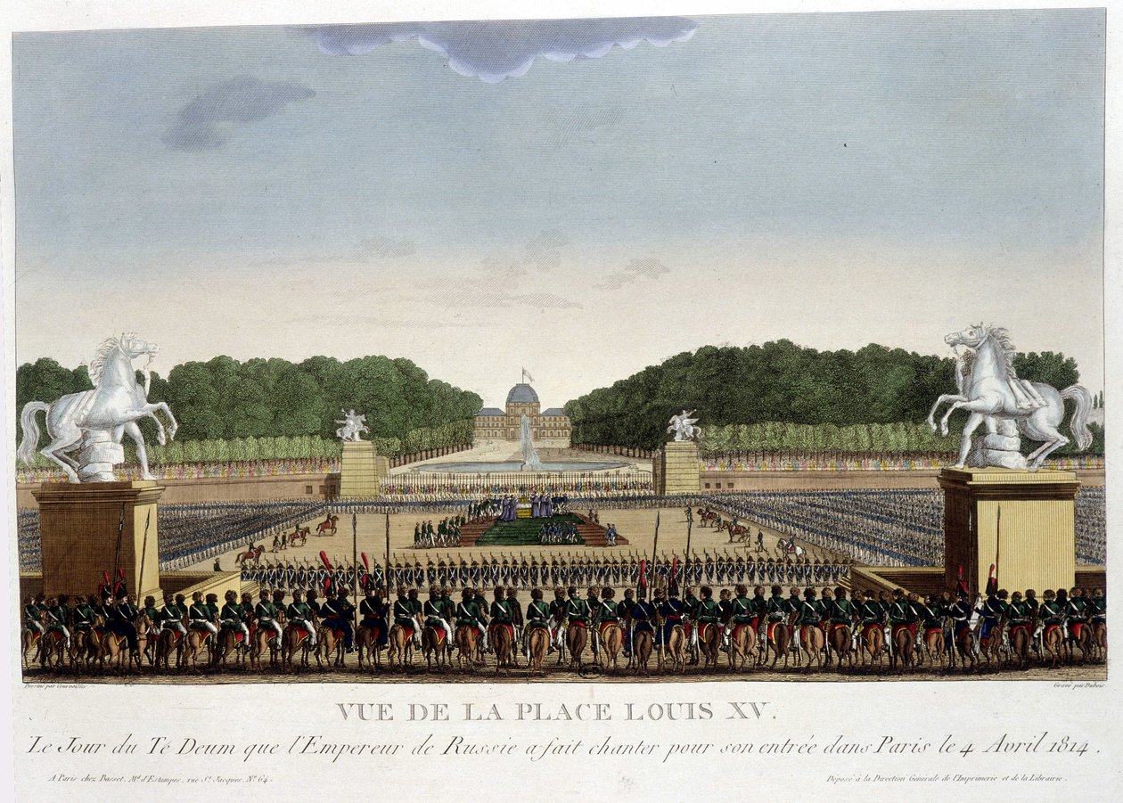 Place Louis XV (Concorde), kolem roku 1820 v „“Vues de Paris““ od Courvoisier 1827 od Henri Courvoisier Voisin