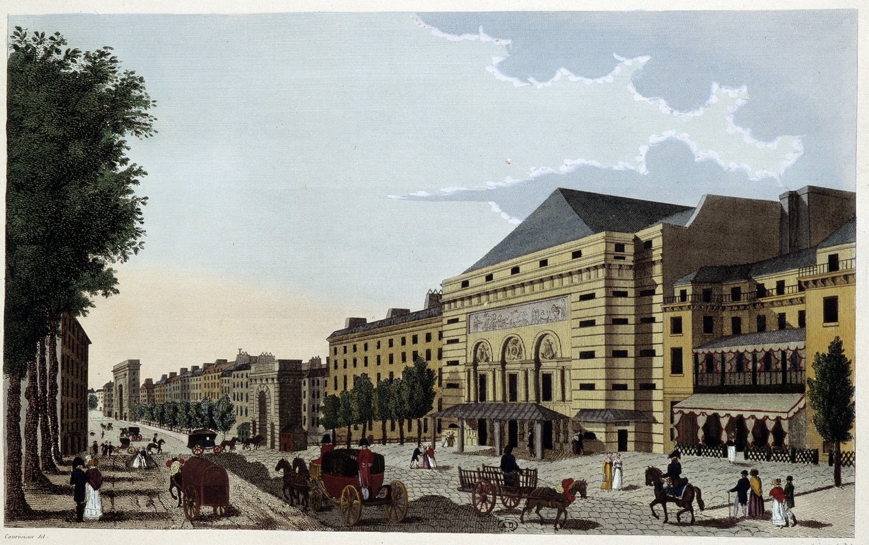 Divadlo Porte Saint Martin. Gravírování Courvoisier od Henri Courvoisier Voisin