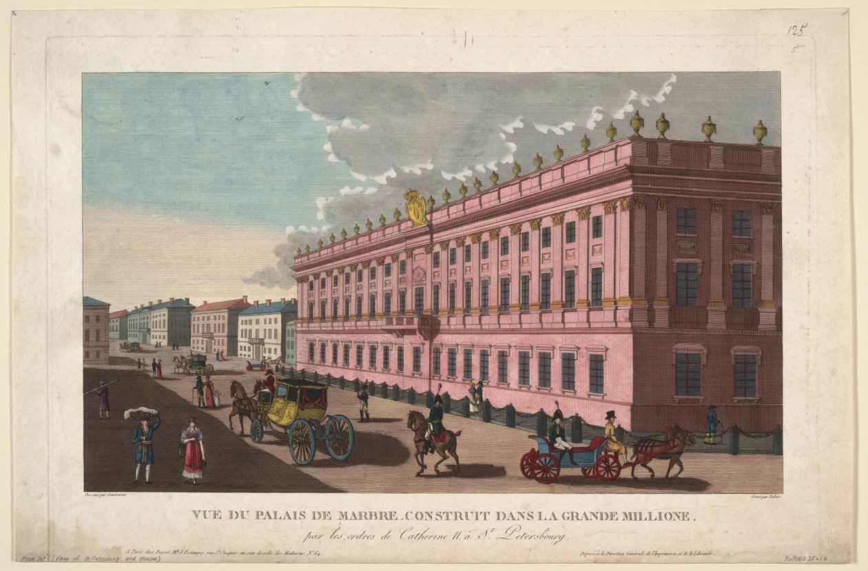 Mramorový palác v Petrohradě, c. 1811 od Henri Courvoisier Voisin