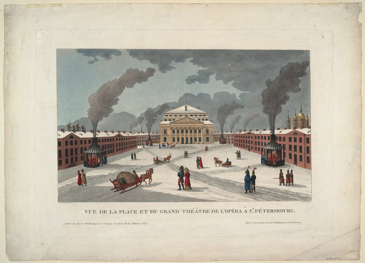 Petrohradské císařské divadlo Velkého Kamenného, c. 1811 od Henri Courvoisier Voisin