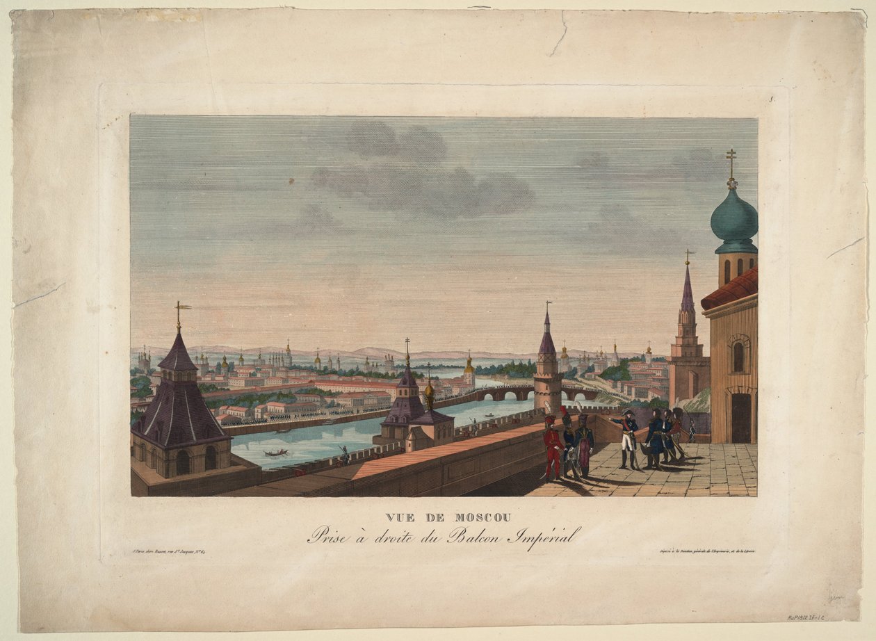 Pohled na Moskvu, pořízený z balkonu císařského paláce, 1812 od Henri Courvoisier Voisin