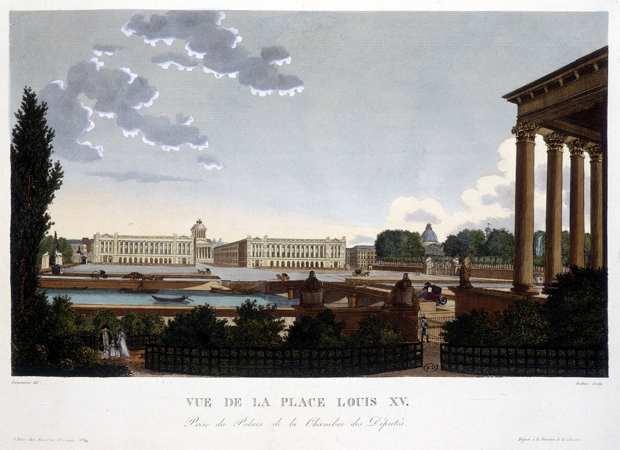 Pohled na Place Louis XV - Paříž od Courvoisier od Henri Courvoisier Voisin