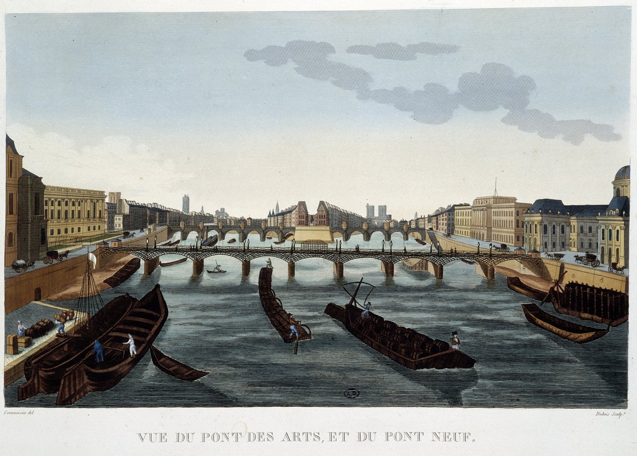 Pohled na Pont des Arts a Pont Neuf - od Courvoisier od Henri Courvoisier Voisin