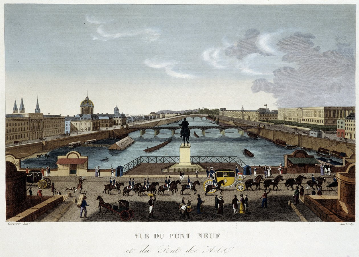 Pohled na nový most - v ""Vues de Paris"" od Courvoisier od Henri Courvoisier Voisin