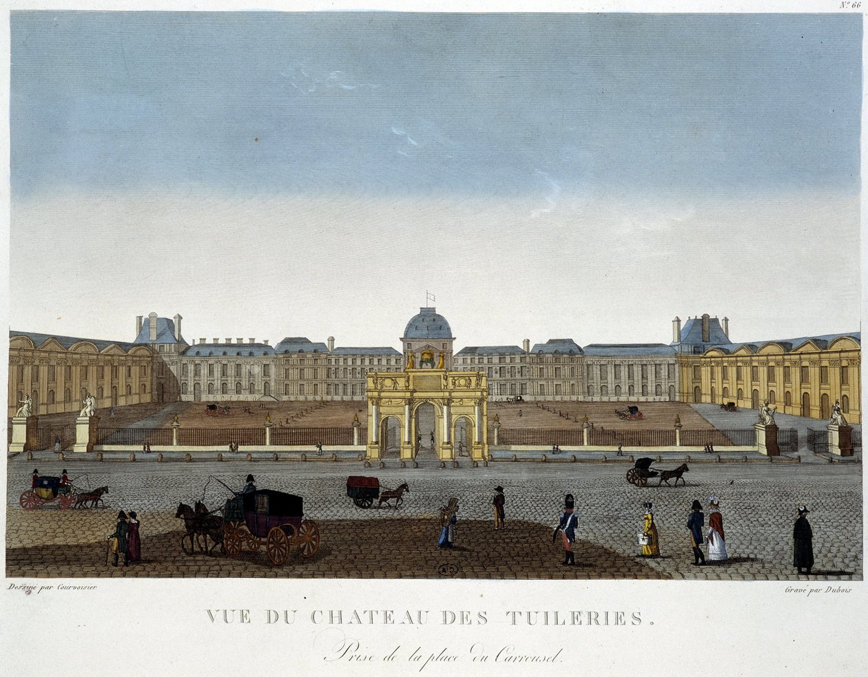 Pohled na Chateau des Tuileries - v „Výhledech na Paříž““ od Courvoisiera od Henri Courvoisier Voisin