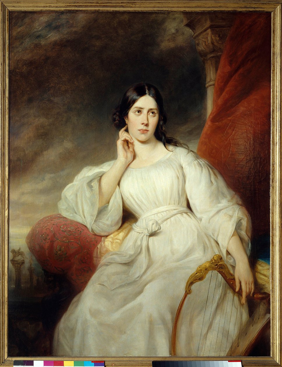 Portrét Marie Garciové zvané Malibran (1808-1836) zpěvačka v roli Desdemone pro Othella”” od Gioachina Rossiniho”” Obraz Henri Decaisne (1799-1852) 1830 Rozm. 1,38 x 1,05 m. Paříž. Muzeum karnevalu od Henri Decaisne
