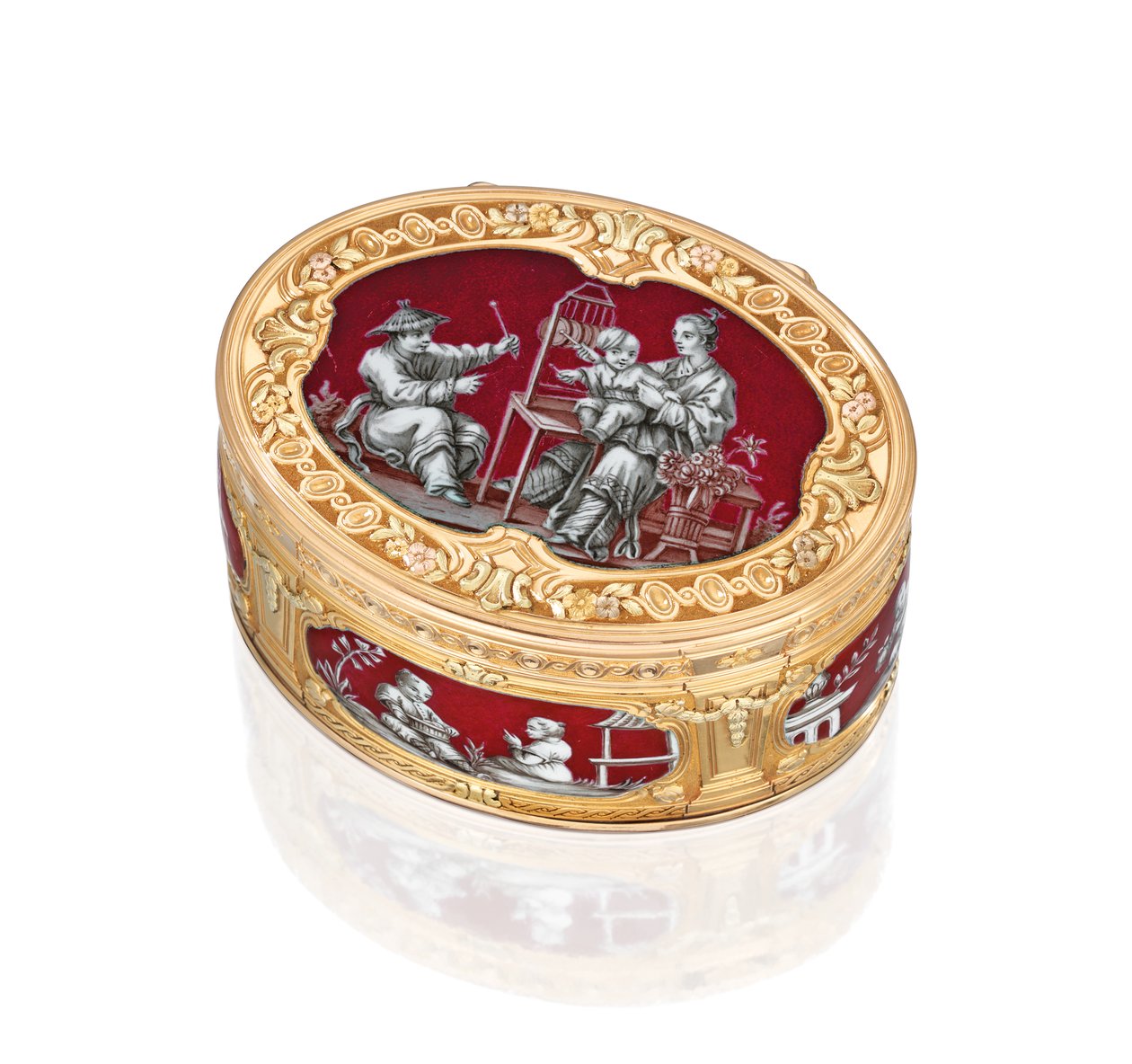 Barevná tabatěrka Ludvíka XV., 1761/62 od Henri Delobel