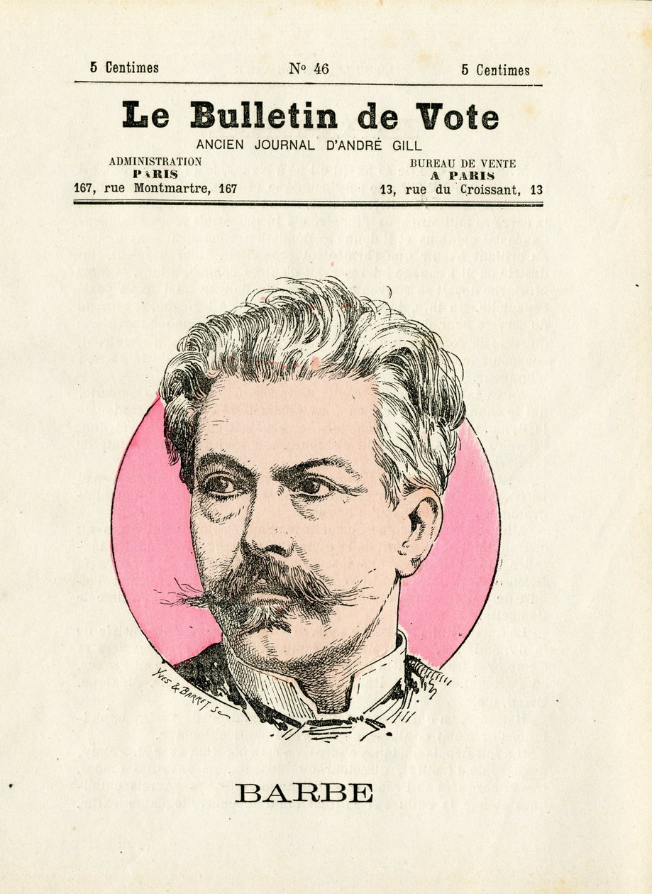 Hlasovací lístek 2. série, satirický v barvách: Vousy - ilustrace Henry Demare (1846-1888) od Henri Demare