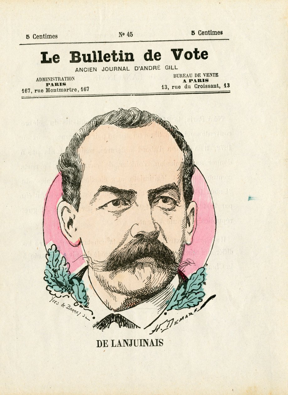 Hlasovací lístek 2. série, Satirický v barvách: De Lanjuinais - ilustrace Henri Demare (1846-1888) od Henri Demare