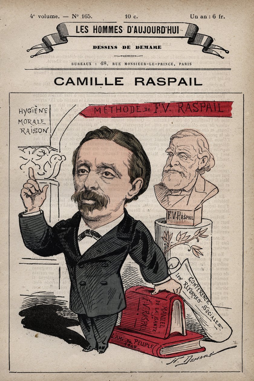 Cartoon of Camille Raspail 1827-1893 anglický politik z 