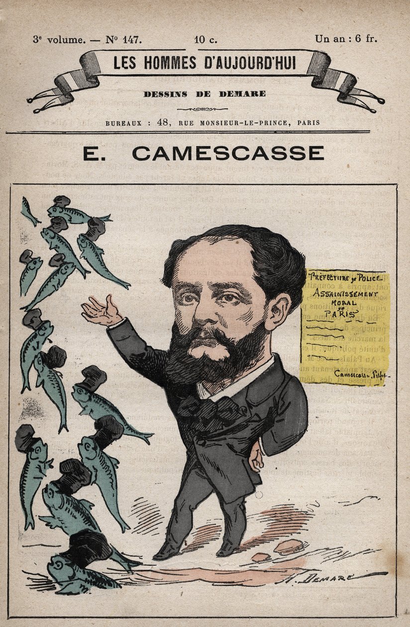 Kreslený film Jeana Louise Ernest Camescasse (1838-1897) Právník, francouzský politik - z 