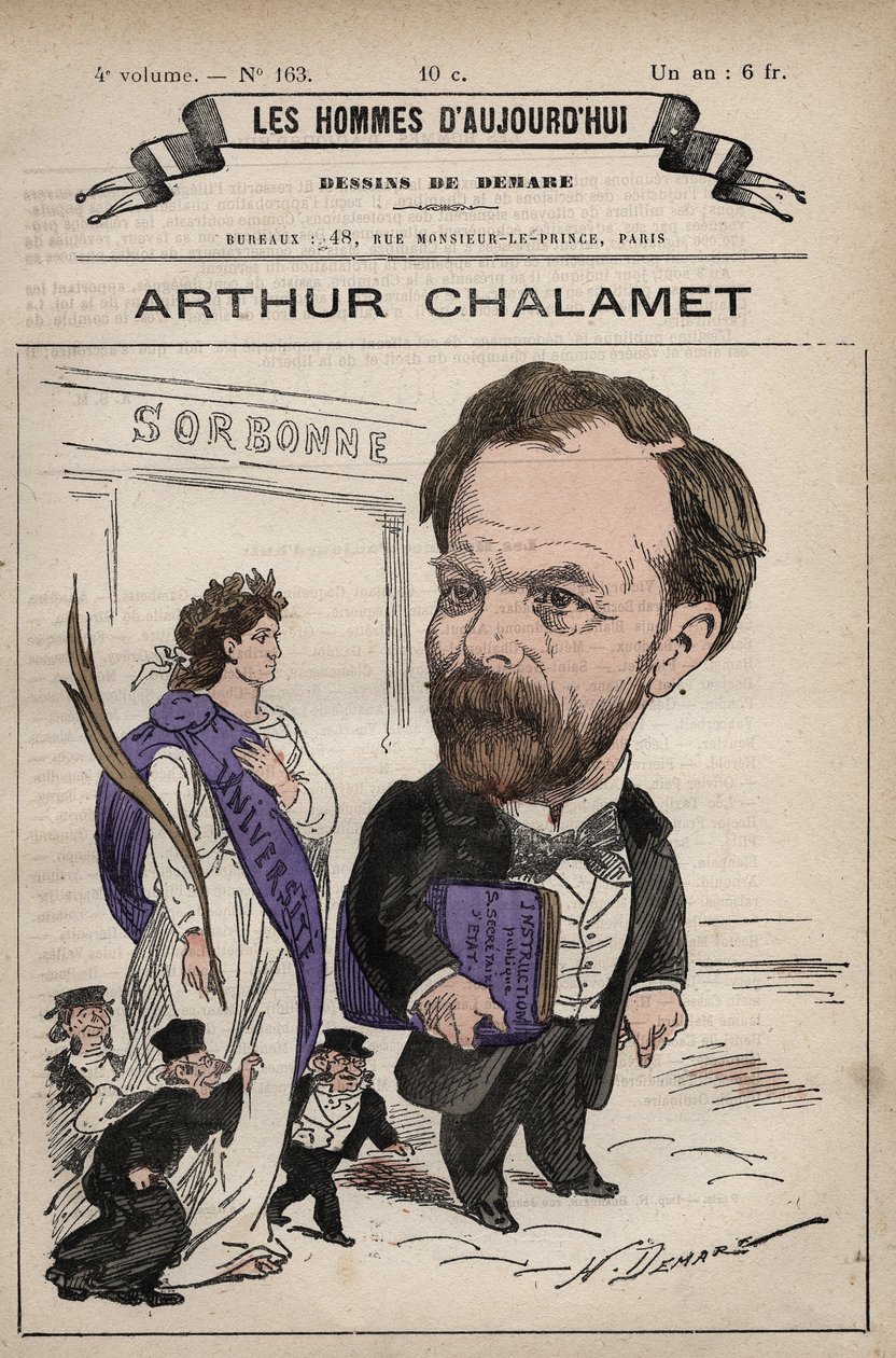 Karikatura Jeana Marie Arthura Chalameta (1822-1895) Francouzský republikánský politik - z 